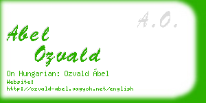 abel ozvald business card